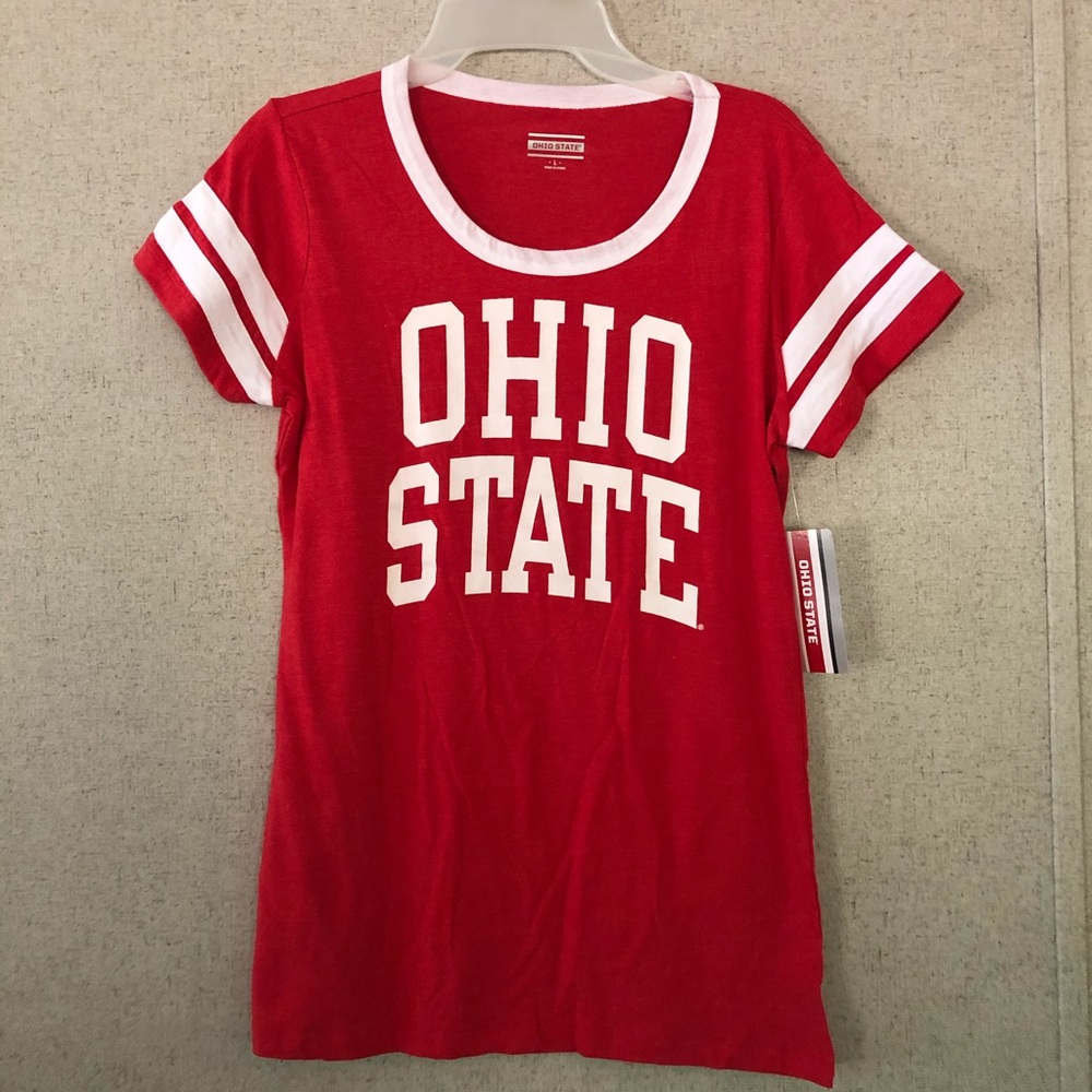 NWT Official red and white Ohio State shirt in ladies L
